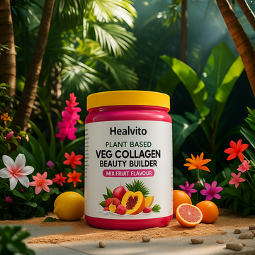 Healvito Plant Based Veg Collagen Beauty Builder(195g) Mix Fruit Flavour