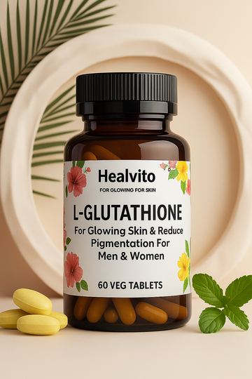 L-Glutathione - For Glowing Skin & Reduce Pigmentation For Men & Women, 60 Veg Tablets