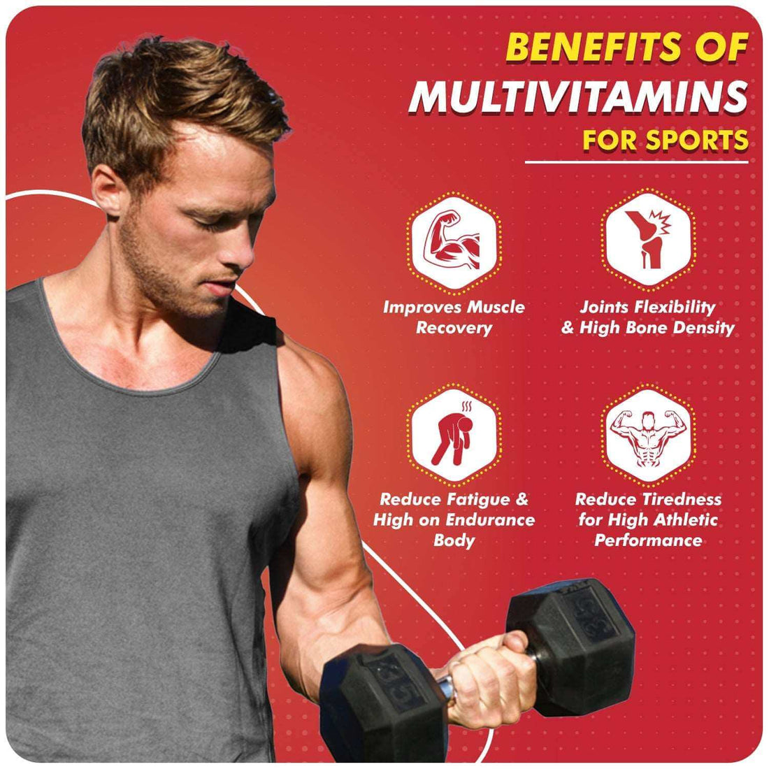 Multivitamins Tablets, support Energy, Heart, Bones & Joint Health for Men & Women – 60 Veg Tablets